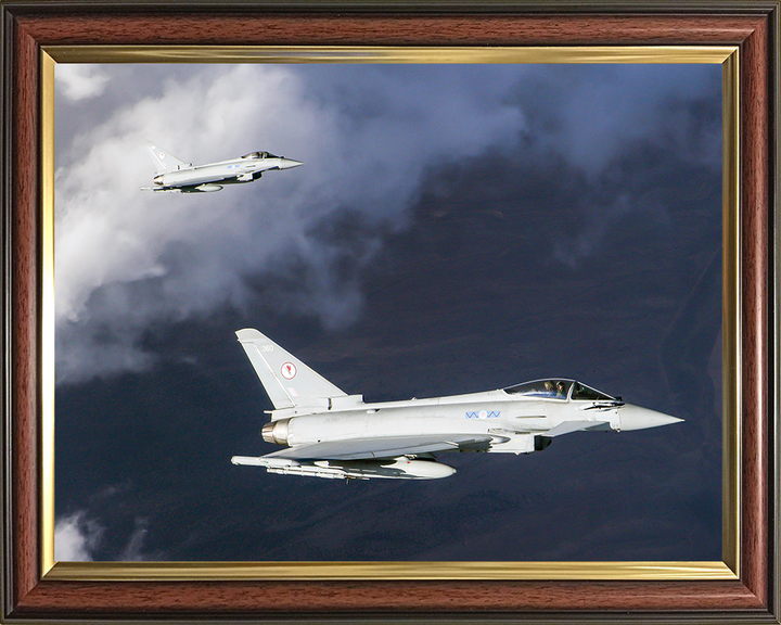 RAF 6 Squadron Typhoons Photo Print - Royal Air Force Aircraft Hampshire Prints 10 x 8 Classic Frame No