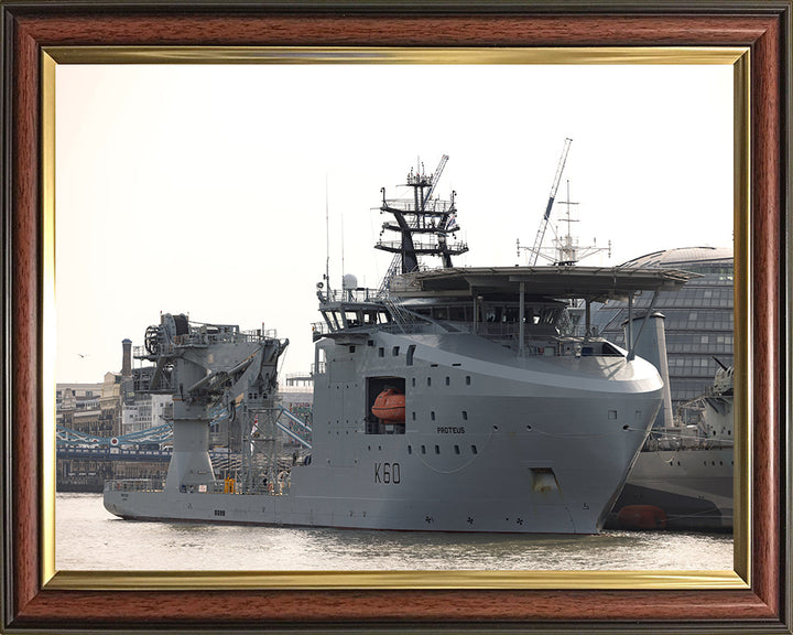 RFA Proteus (K60) Photo Print - London - Royal Fleet Auxiliary Ocean Surveillance Ship Hampshire Prints 10 x 8 Classic Frame No