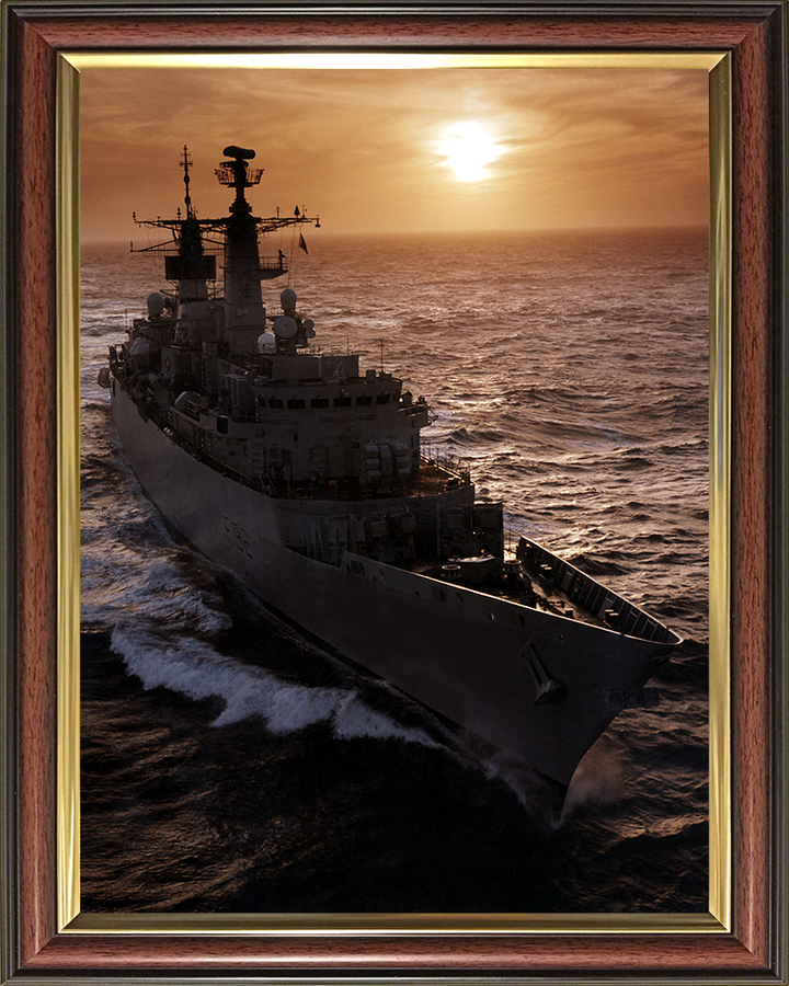HMS Boxer (F92) Photo Print - Sunset At Sea 1997 - Royal Navy Type 22 Frigate Posters, Prints, & Visual Artwork Hampshire Prints 10 x 8 Classic Frame No