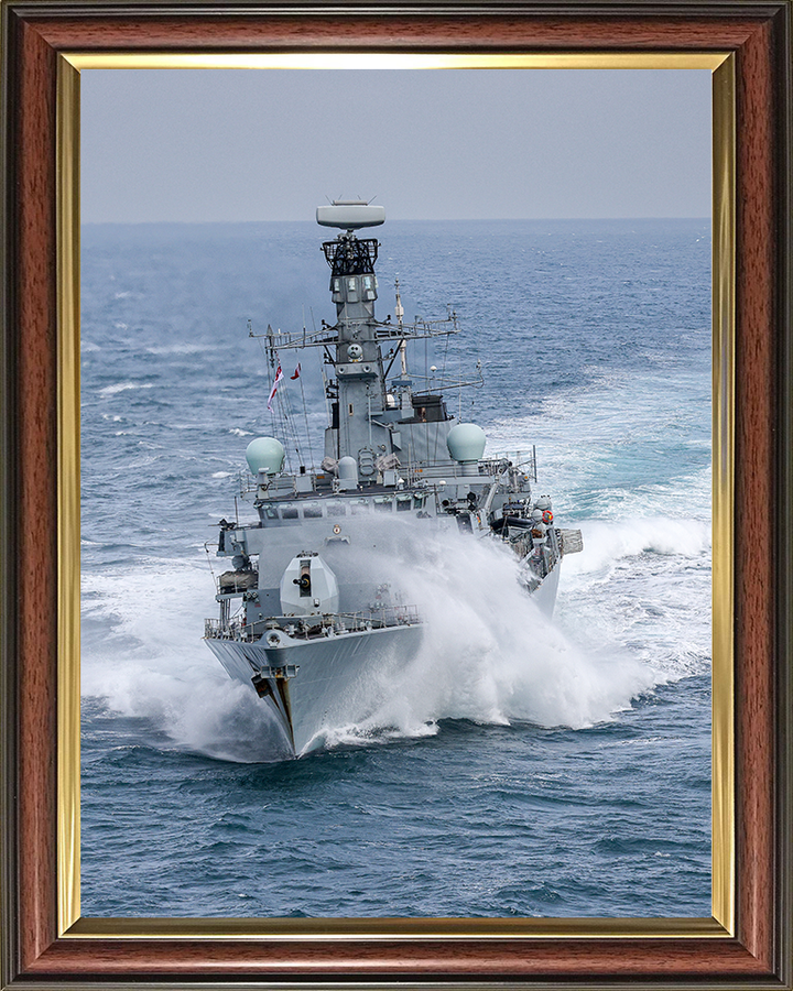 HMS Iron Duke (F234) Photo Print - Bow View 2025 - Royal Navy Type 23 Frigate Hampshire Prints 10 x 8 Classic Frame No