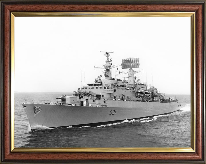 HMS Norfolk (D21) Photo Print - Low Port Side View - Royal Navy County Class Destroyer Hampshire Prints 10 x 8 Classic Frame No
