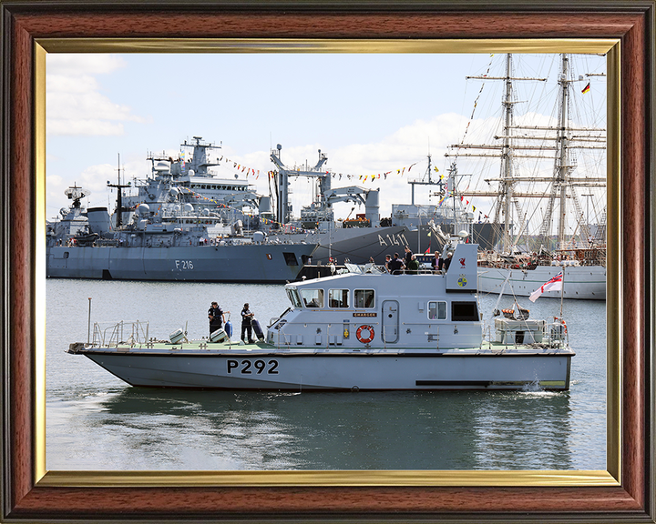 HMS Charger (P292) Royal Navy Archer Class Patrol Vessel Kiel Harbour 2022 Photo Print Wall Art Decor Posters, Prints, & Visual Artwork Hampshire Prints 10 x 8 Classic Frame No