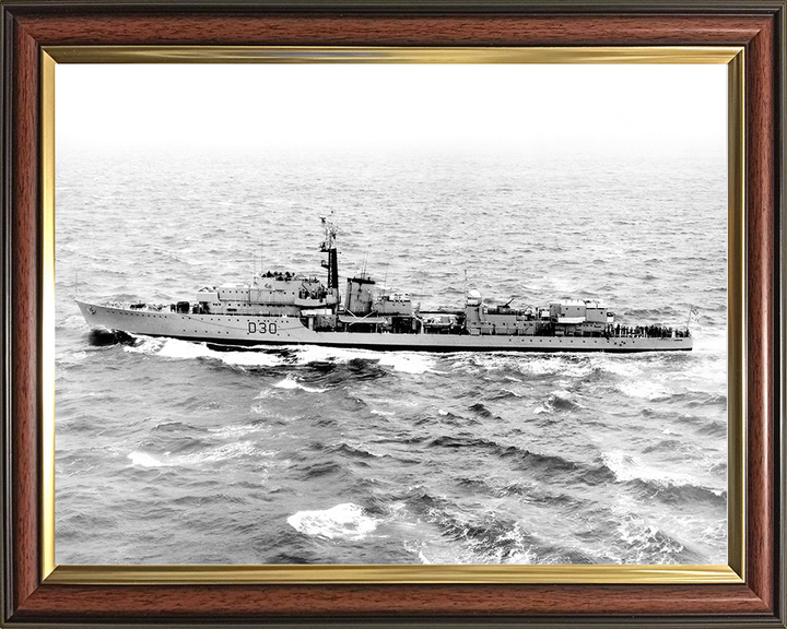 HMS Carron (D30) Royal Navy C Class Destroyer Port Beam View Photo Print Wall Art Decor Posters, Prints, & Visual Artwork Hampshire Prints 10 x 8 Classic Frame No