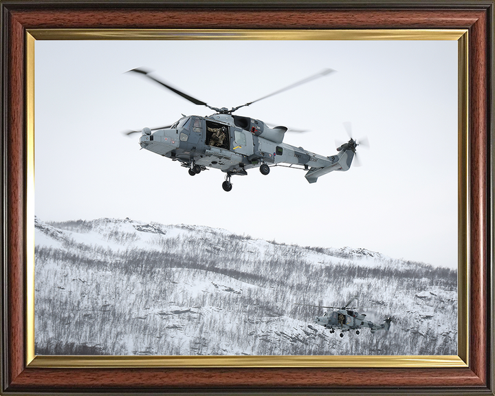 Royal Navy Wildcat Helicopter Over Norway 2026 Photo Print Wall Art Naval Aircraft Decor Posters, Prints, & Visual Artwork Hampshire Prints 10 x 8 Classic Frame No