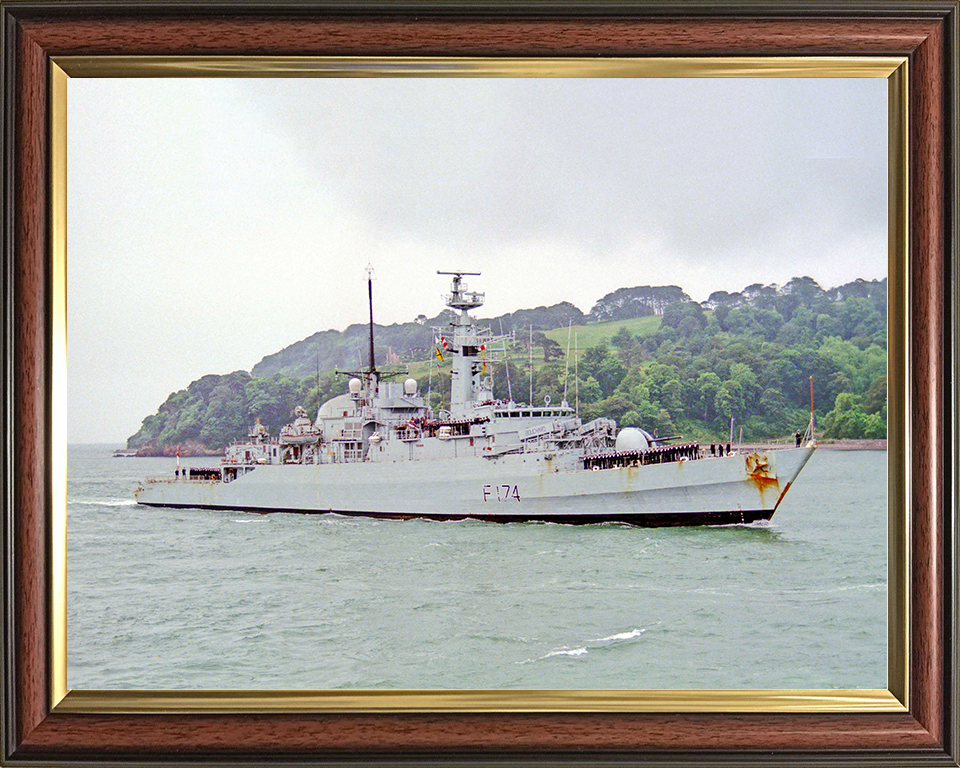 HMS Alacrity (F174) Royal Navy Type 21 Frigate Plymouth Sound Photo Print Wall Art Naval Decor Posters, Prints, & Visual Artwork Hampshire Prints 10 x 8 Classic Frame No