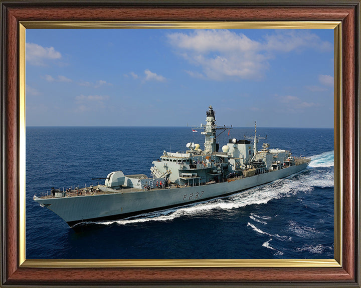 HMS Westminster (F237) Photo Print - Underway High Port Bow View - Royal Navy Type 23 Frigate Hampshire Prints 10 x 8 Classic Frame No