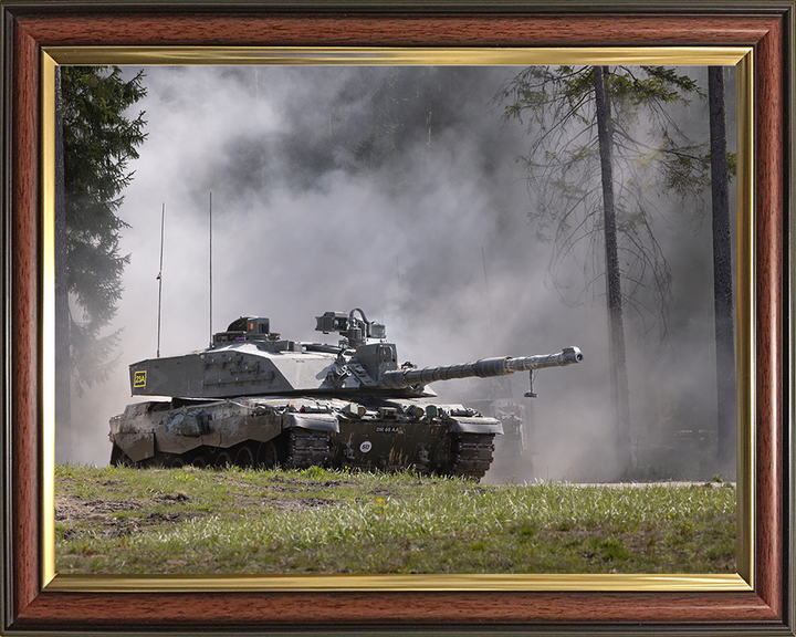 Challenger 2 Main Battle Tank on Exercise Photo Print - British Army Vehicle Hampshire Prints 10 x 8 Classic Frame No