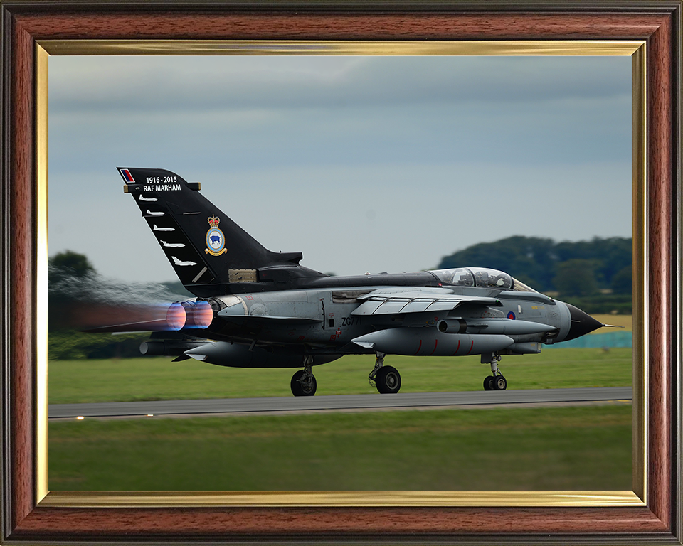 RAF Tornado GR4 Taking off Photo Print - Royal Air Force Aircraft Hampshire Prints 10 x 8 Classic Frame No