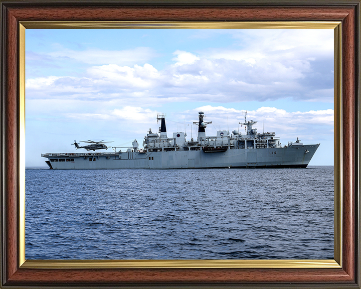 HMS Albion (L14) Photo Print - Starboard Beam 2021 - Royal Navy Albion Class Amphibious Ship Hampshire Prints 10 x 8 Classic Frame No