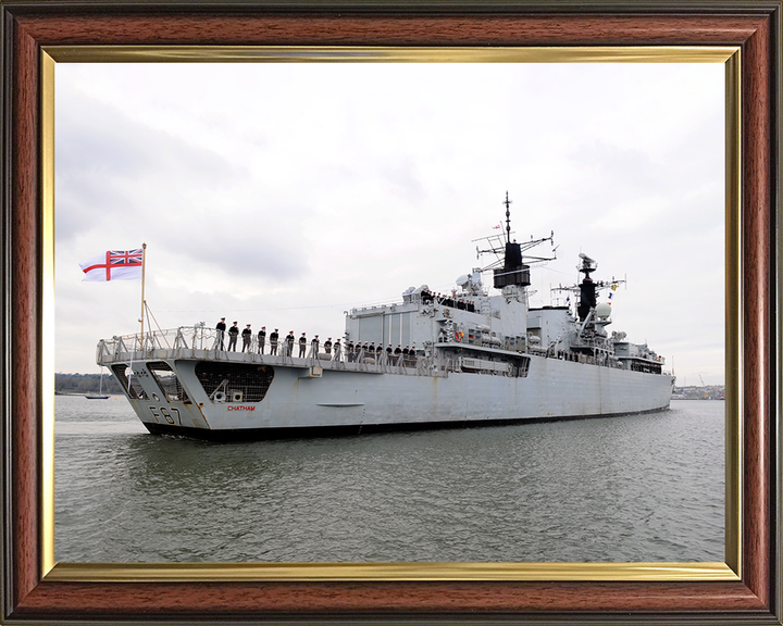 HMS Chatham (F87) Royal Navy Type 22 Frigate Devonport 2011 Photo Print Wall Art Decor Posters, Prints, & Visual Artwork Hampshire Prints 10 x 8 Classic Frame No