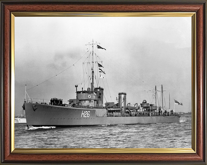 HMS Sardonyx (H26) Photo Print - At at sea 1933 - Royal Navy S Class Destroyer Posters, Prints, & Visual Artwork Hampshire Prints 10 x 8 Classic Frame No
