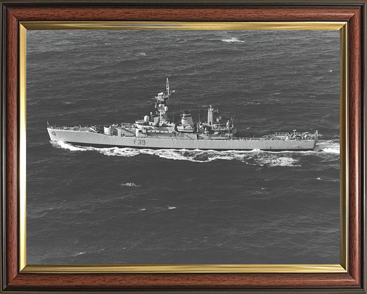 HMS Naiad (F39) Photo Print - Atlantic Sea 1978 - Royal Navy Leander Class Frigate Hampshire Prints 10 x 8 Classic Frame No