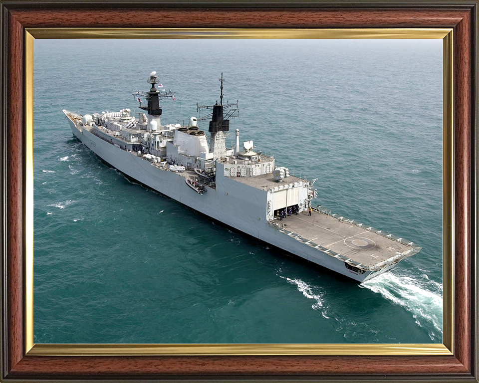HMS Chatham (F87) Royal Navy Type 22 Frigate High Port Quarter View Photo Print Wall Art Decor Posters, Prints, & Visual Artwork Hampshire Prints 10 x 8 Classic Frame No