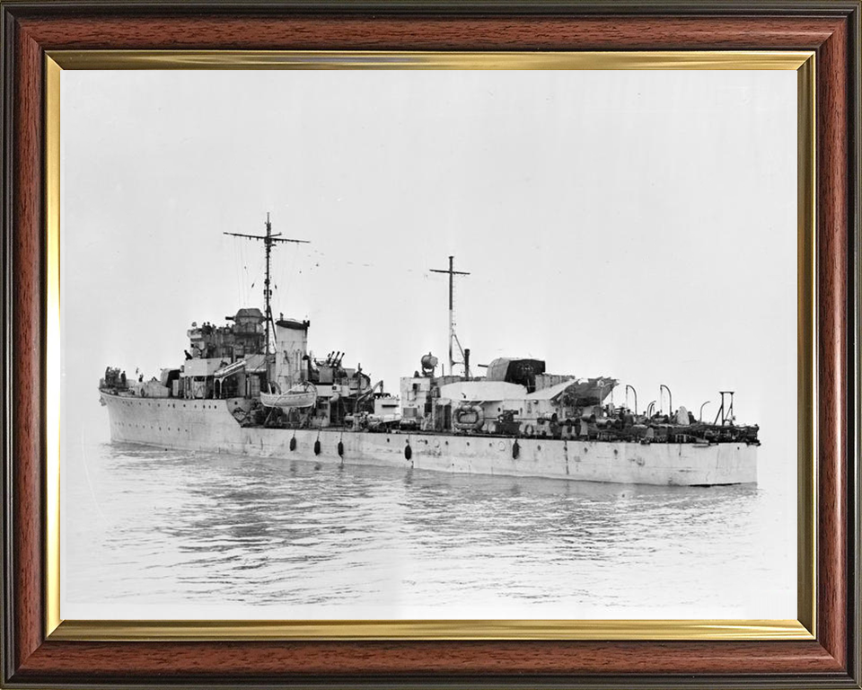 HMS Albrighton (L12) Royal Navy Hunt Class Destroyer Port Side View Photo Print Wall Art Naval Decor Posters, Prints, & Visual Artwork Hampshire Prints 10 x 8 Classic Frame No