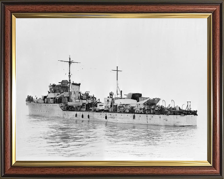HMS Albrighton (L12) Royal Navy Hunt Class Destroyer Port Side View Photo Print Wall Art Naval Decor Posters, Prints, & Visual Artwork Hampshire Prints 10 x 8 Classic Frame No