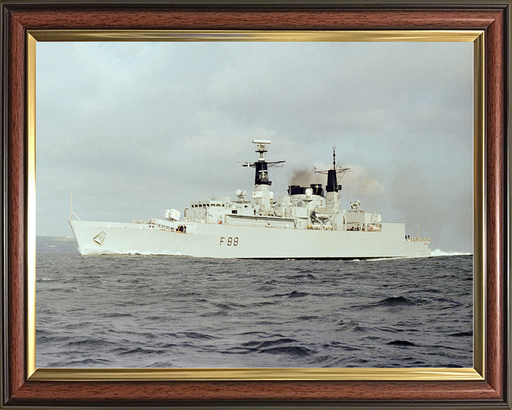 HMS Broadsword (F88) Royal Navy Type 22 Frigate Underway Port Side View Photo Print Wall Art Decor Posters, Prints, & Visual Artwork Hampshire Prints 10 x 8 Classic Frame No