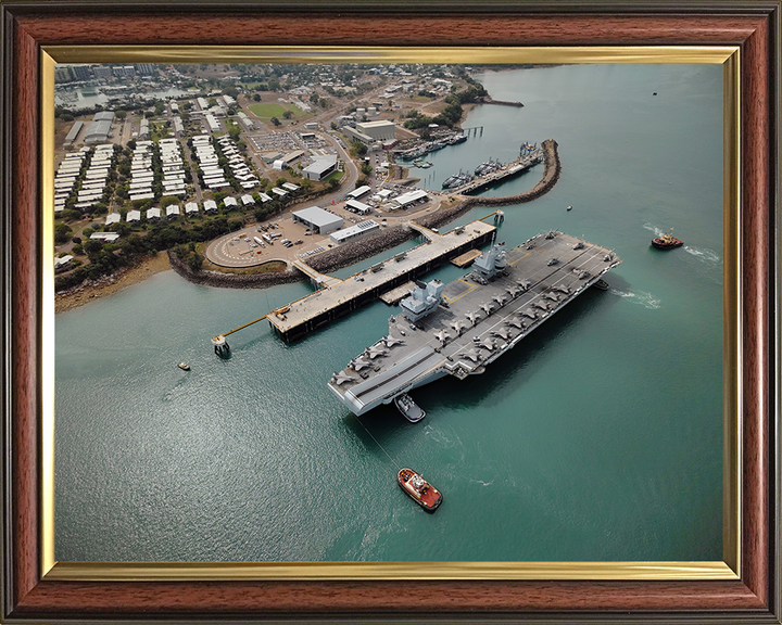 HMS Prince of Wales (R09) Photo Print - Darwin 2025 - Royal Navy Queen Elizabeth Class Aircraft Carrier Hampshire Prints 10 x 8 Classic Frame No