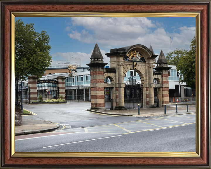 HMS Nelson Main Gate Portsmouth Photo Print - Royal Navy Shore Establishment Posters, Prints, & Visual Artwork Hampshire Prints 10 x 8 Classic Frame No