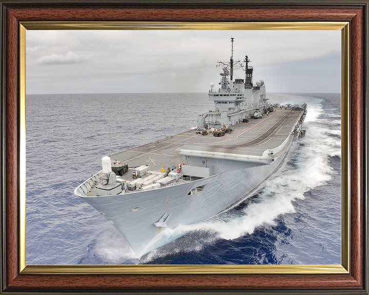 HMS Ark Royal (R07) Royal Navy Invincible Class Aircraft Carrier At Speed Photo Print Wall Art Decor Posters, Prints, & Visual Artwork Hampshire Prints 10 x 8 Classic Frame No