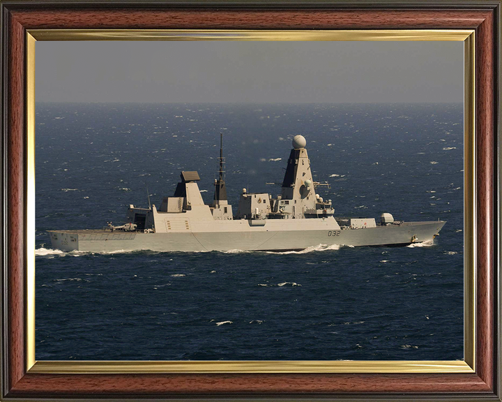 HMS Daring (D32) Royal Navy Type 45 Destroyer At Sea Starboard View Photo Print Wall Art Decor Posters, Prints, & Visual Artwork Hampshire Prints 10 x 8 Classic Frame No