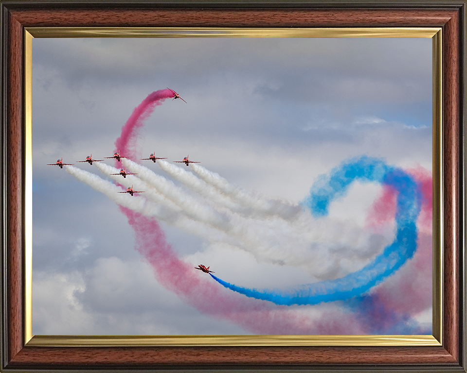 RAF Red Arrows Royal International Air Tattoo 2025 Photo Print - Royal Air Force Aircraft Hampshire Prints 10 x 8 Classic Frame No