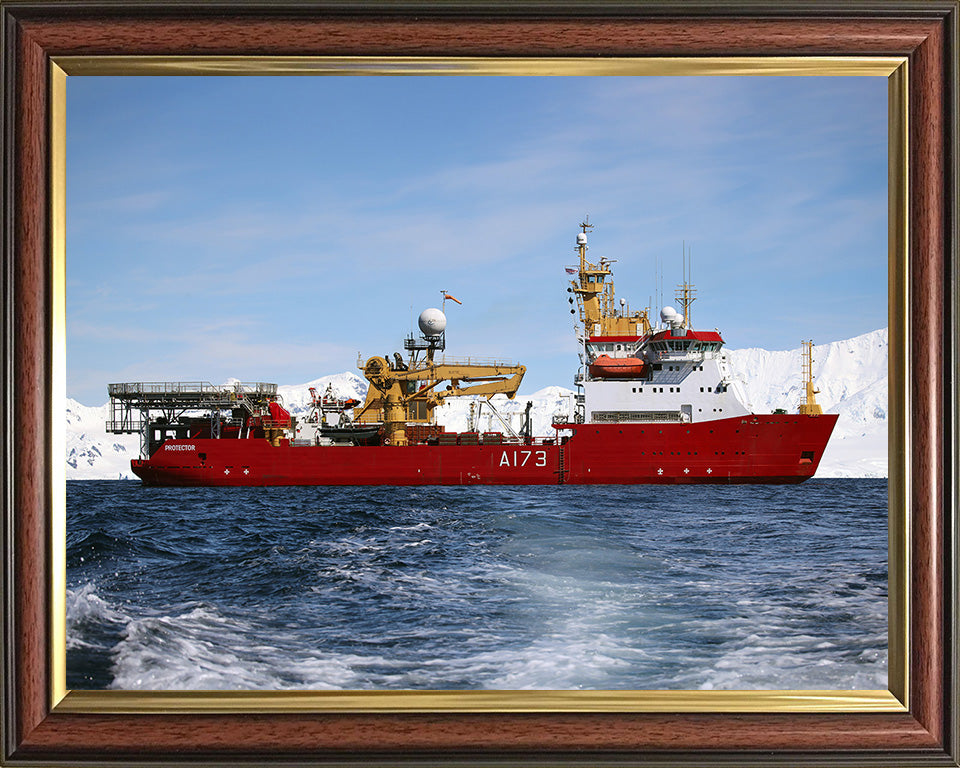 HMS Protector (A173) Photo Print - Starboard Beam - Royal Navy Ice Patrol Vessel Hampshire Prints 10 x 8 Classic Frame No