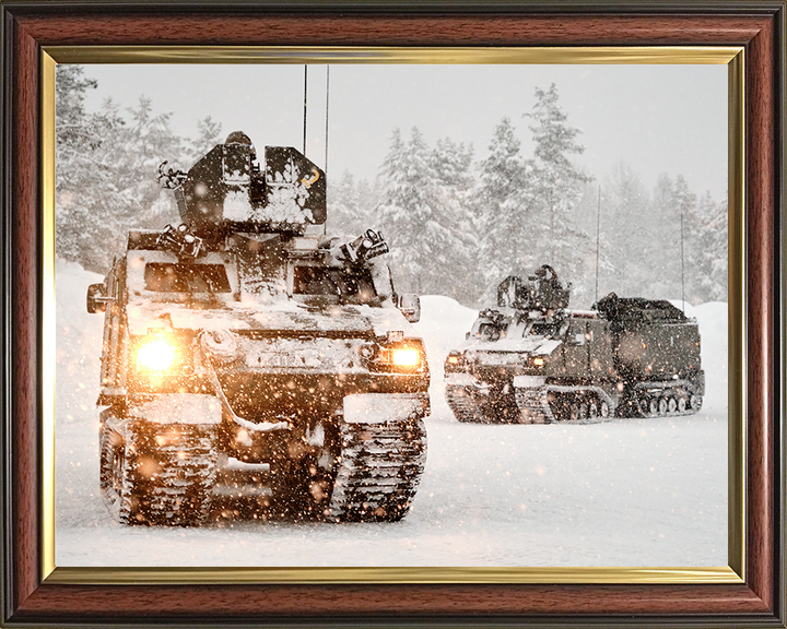 Royal Marines Driving an Armoured Support Group Viking | Photo Print | Framed Print | Military | Commando | Wall Art | Decor | Photography Hampshire Prints 10 x 8 Classic Frame No