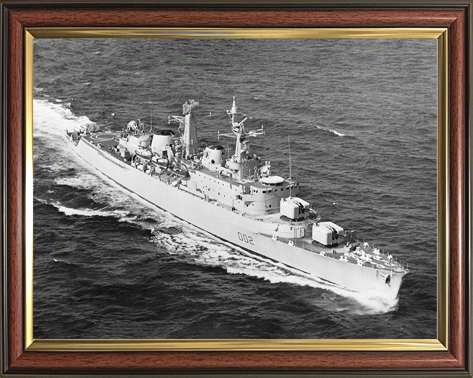 HMS Devonshire (D02) Royal Navy County Class Destroyer High Starboard Bow View Photo Print Wall Art Decor Posters, Prints, & Visual Artwork Hampshire Prints 10 x 8 Classic Frame No