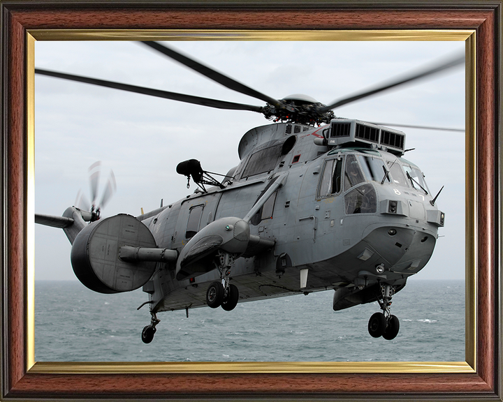 Sea King AEW 2 Helicopter in Flight 2007 Photo Print - Royal Navy Aircraft Posters, Prints, & Visual Artwork Hampshire Prints 10 x 8 Classic Frame No