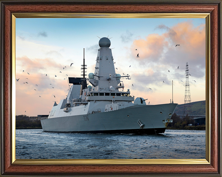 HMS Defender (D36) Photo Print - Glasgow 2013 - Royal Navy Type 45 Destroyer Hampshire Prints 10 x 8 Classic Frame No