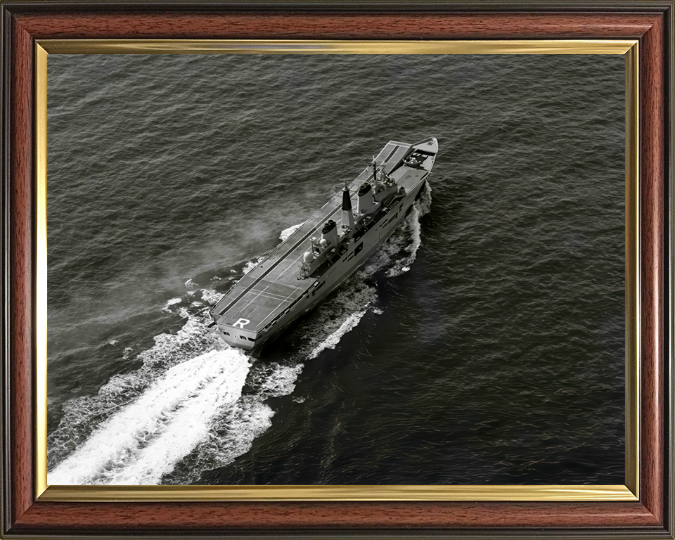 HMS Ark Royal (R07) Photo Print - Sea Trials 1985 - Royal Navy Invincible Class Aircraft Carrier Hampshire Prints 10 x 8 Classic Frame No