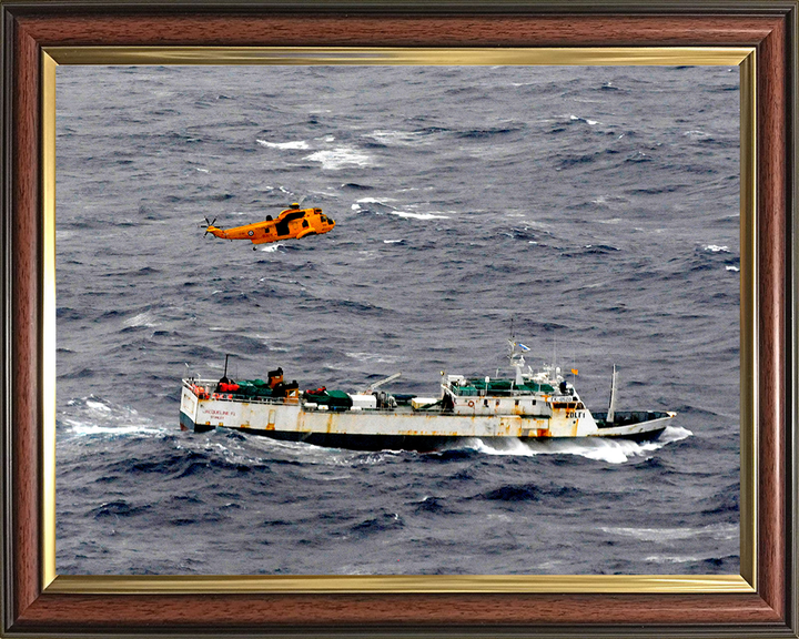 RAF (SAR) Sea King Helicopter Fisherman Rescue Photo Print - Royal Air Force Aircraft Posters, Prints, & Visual Artwork Hampshire Prints 10 x 8 Classic Frame No