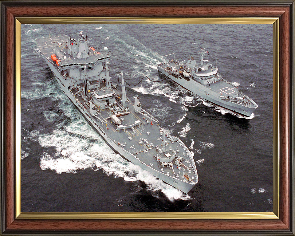 RFA Wave Knight (A389) Photo Print - RAS With HMS Echo 2003 - Royal Fleet Auxiliary Wave Class Tanker Posters, Prints, & Visual Artwork Hampshire Prints 10 x 8 Classic Frame No