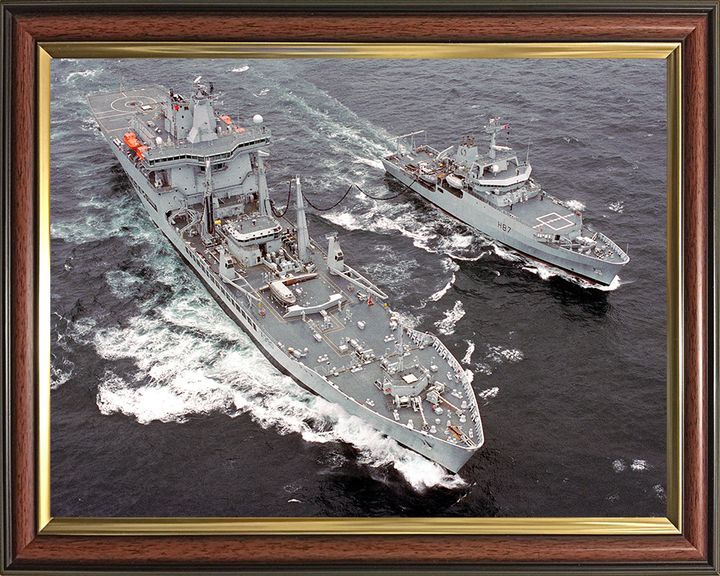 RFA Wave Knight (A389) Photo Print - RAS With HMS Echo 2003 - Royal Fleet Auxiliary Wave Class Tanker Posters, Prints, & Visual Artwork Hampshire Prints 10 x 8 Classic Frame No
