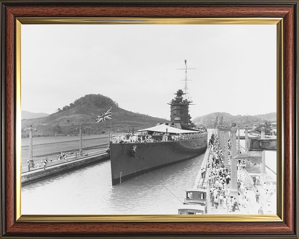 HMS Nelson (28) Photo Print - Panama Canal 1930 - Royal Navy Nelson Class Battleship Hampshire Prints 10 x 8 Classic Frame No