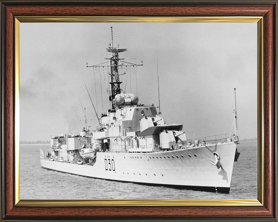 HMS Carron (D30) Royal Navy C Class Destroyer Starboard Bow View Photo Print Wall Art Decor Posters, Prints, & Visual Artwork Hampshire Prints 10 x 8 Classic Frame No