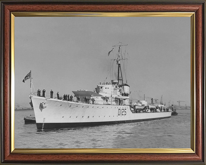 HMS Nepal (D125) Photo Print - At Anchor - Royal Navy N Class Destroyer Hampshire Prints 10 x 8 Classic Frame No