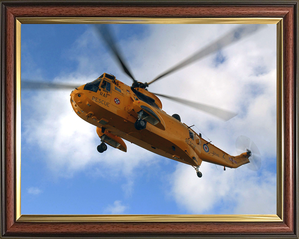 RAF (SAR) Sea King Helicopter From Below 2007 Photo Print - Royal Air Force Aircraft Posters, Prints, & Visual Artwork Hampshire Prints 10 x 8 Classic Frame No