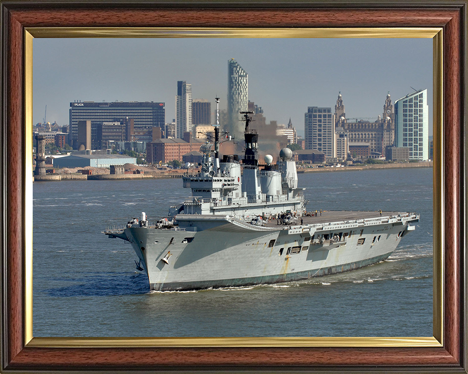 HMS Ark Royal (R07) Photo Print - Liverpool 2008 - Royal Navy Invincible Class Aircraft Carrier Hampshire Prints 10 x 8 Classic Frame No