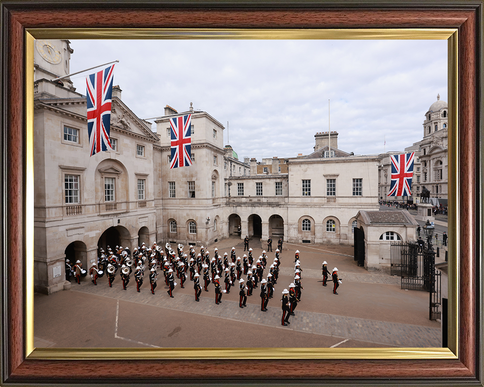 Royal Marines Band Service Marching At Horse Guards London Photo Print Hampshire Prints 10 x 8 Classic Frame No