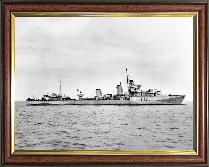 HMS Achates (H12) Royal Navy A Class destroyer Destroyer Photo Print Starboard View Warship Wall Art Posters, Prints, & Visual Artwork Hampshire Prints 10 x 8 Classic Frame No