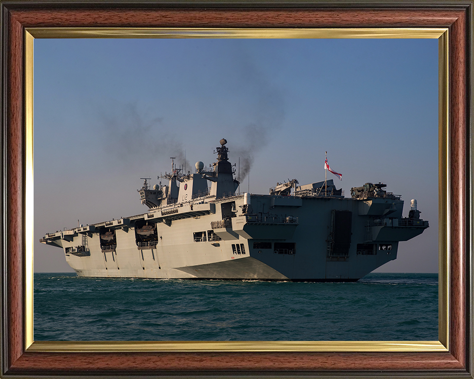 HMS Ocean (L12) Photo Print - At Sea 2016 - Royal Navy Landing Platform Helicopter Hampshire Prints 10 x 8 Classic Frame No