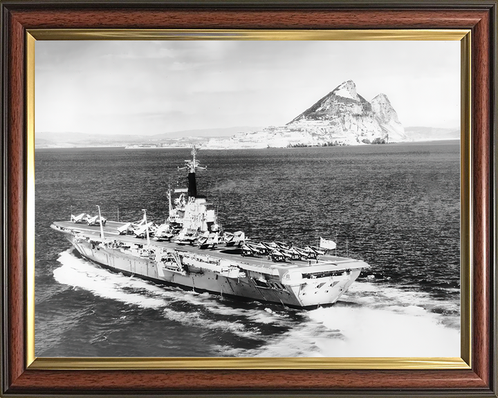 HMS Centaur (R06) Royal Navy Centaur Class Carrier Port Quarter View Photo Print Wall Art Decor Posters, Prints, & Visual Artwork Hampshire Prints 10 x 8 Classic Frame No