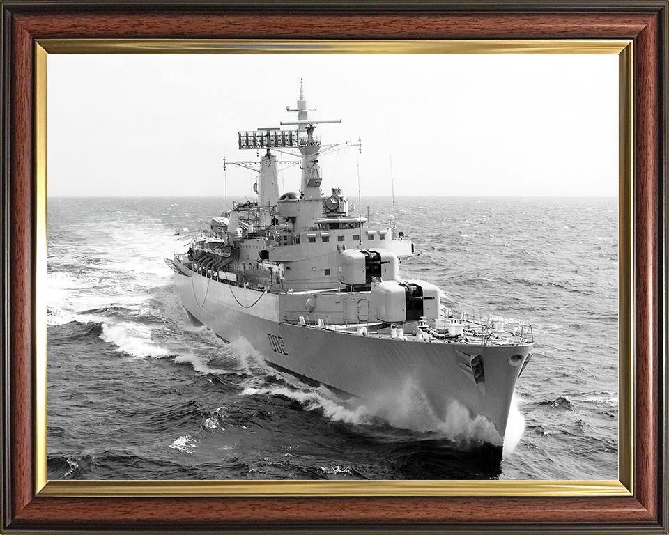 HMS Devonshire (D02) Royal Navy County Class Destroyer Starboard Bow View Photo Print Wall Art Decor Posters, Prints, & Visual Artwork Hampshire Prints 10 x 8 Classic Frame No