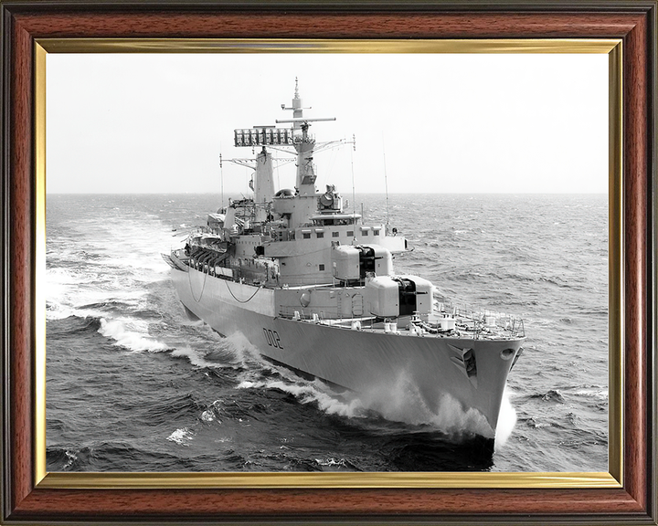 HMS Devonshire (D02) Royal Navy County Class Destroyer Starboard Bow View Photo Print Wall Art Decor Posters, Prints, & Visual Artwork Hampshire Prints 10 x 8 Classic Frame No