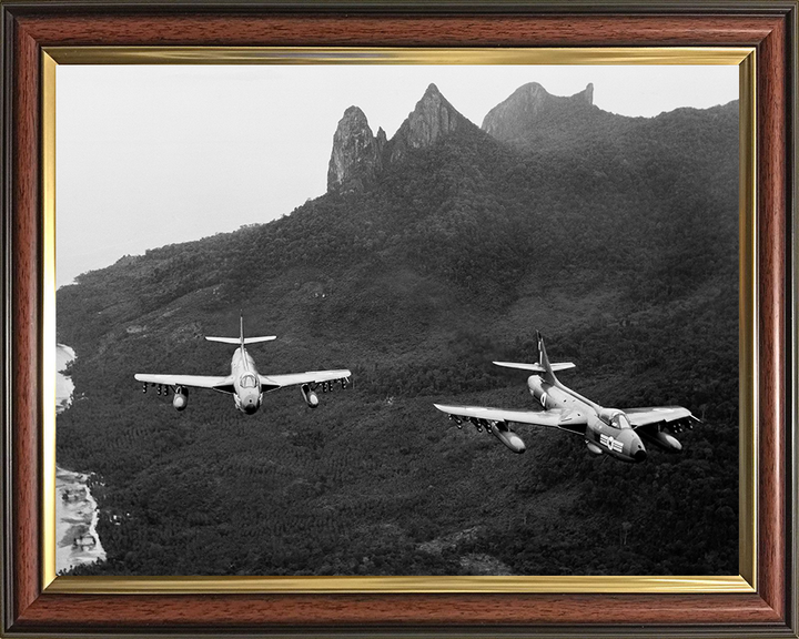 Two RAF Hawker Hunters in flight Photo Print - Royal Air Force Aircraft Hampshire Prints 10 x 8 Classic Frame No