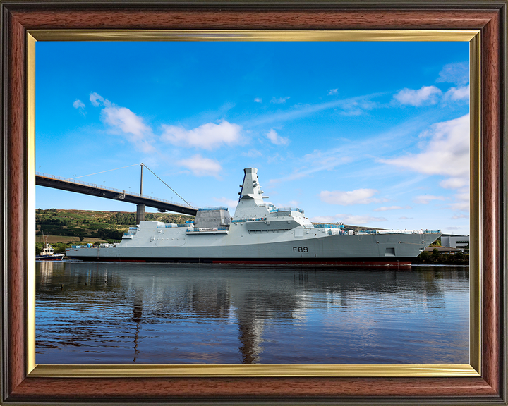 HMS Cardiff (F89) Royal Navy Type 26 Frigate Under Tow Starboard View Photo Print Wall Art Decor Posters, Prints, & Visual Artwork Hampshire Prints 10 x 8 Classic Frame No