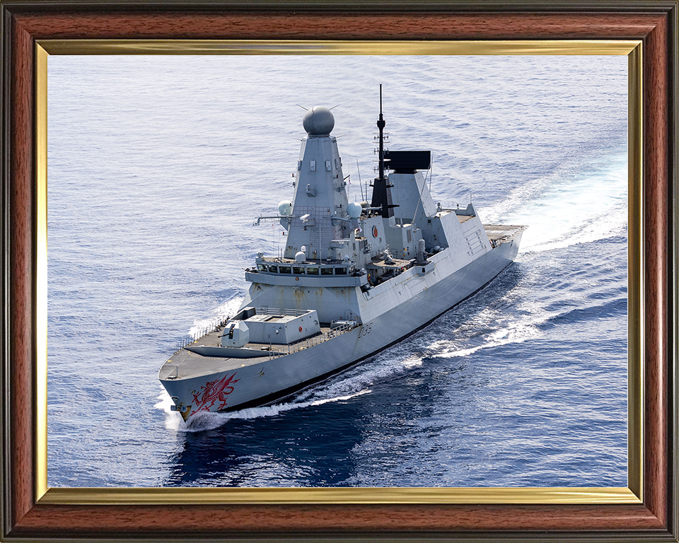 HMS Dragon (D35) Royal Navy Type 45 Destroyer at sea March 2026 Photo Print Wall Art Poster Posters, Prints, & Visual Artwork Hampshire Prints 10 x 8 Classic Frame No