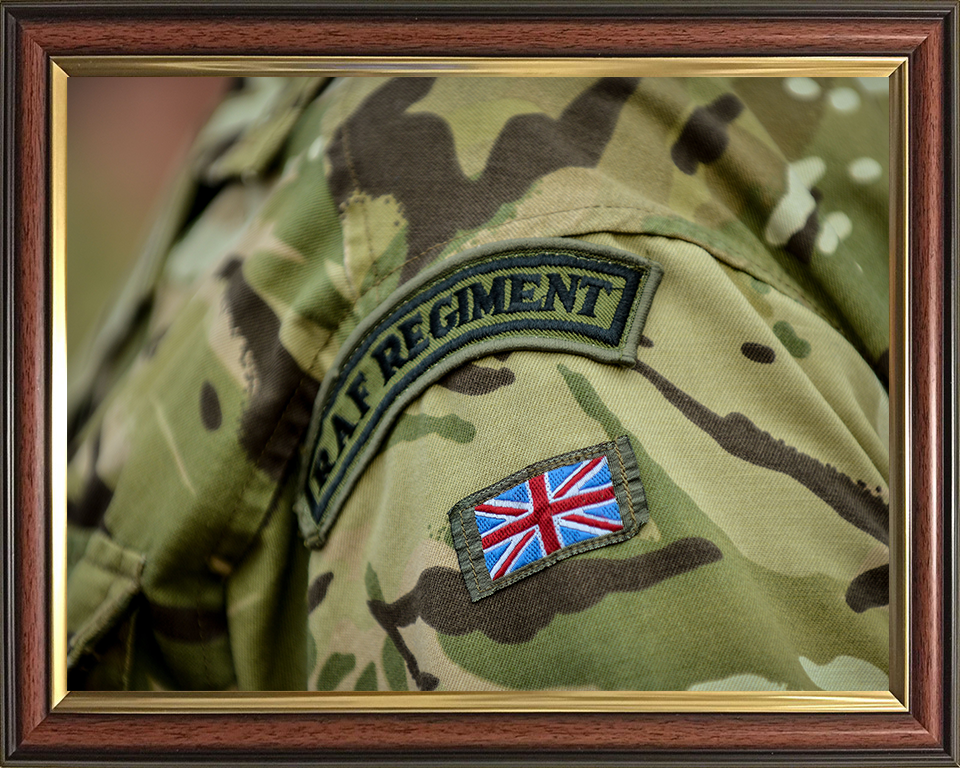 RAF Regiment Shoulder Patches Photo Print - Royal Air Force Hampshire Prints 10 x 8 Classic Frame No