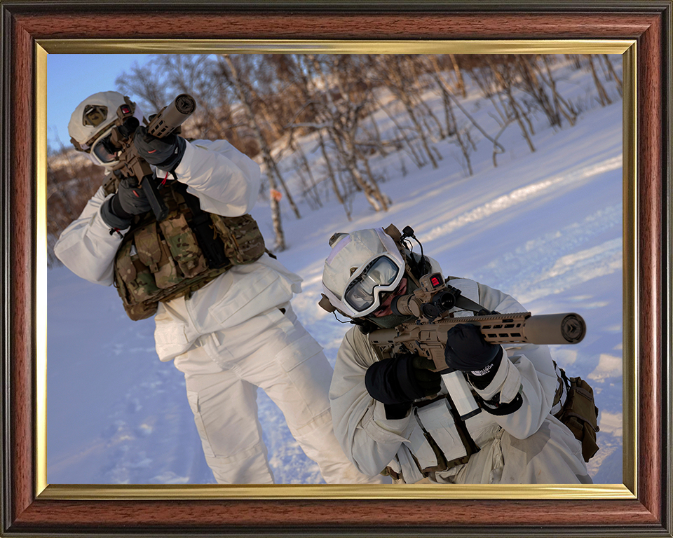 Royal Marine Commandos SRS in Norway Photo Print Hampshire Prints 10 x 8 Classic Frame No